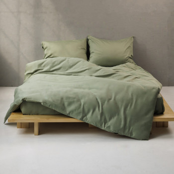 Stefan posteljina pamuk - saten zelena, 200x200 