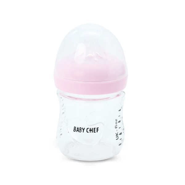 Baby Chef staklena flašica 120ml, roze 